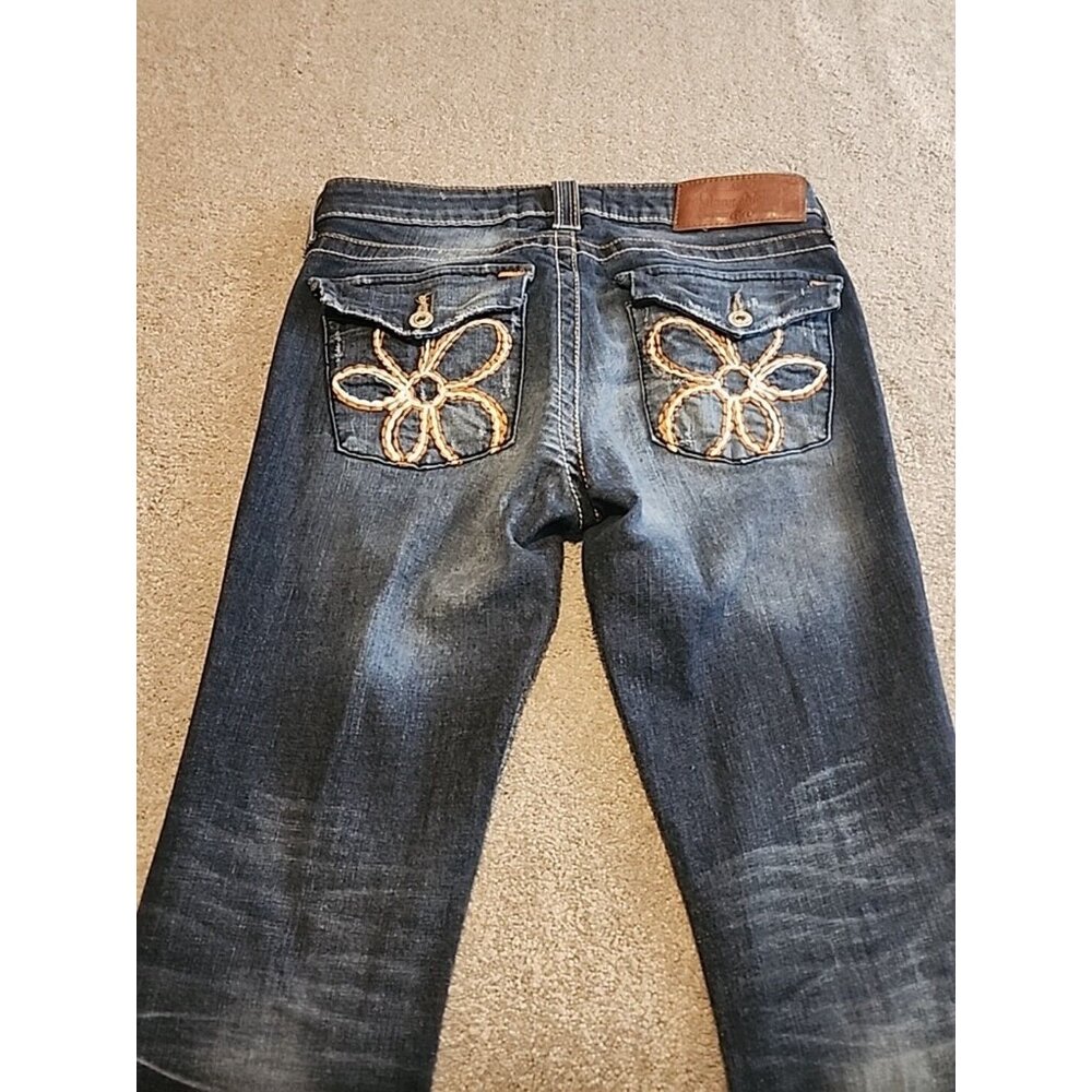 Dang Chicks Womens Daisy Low Rise Bootcut Jeans Sz 29 Patriotic Cowgirl Rodeo